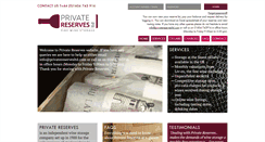 Desktop Screenshot of privatereservesltd.com
